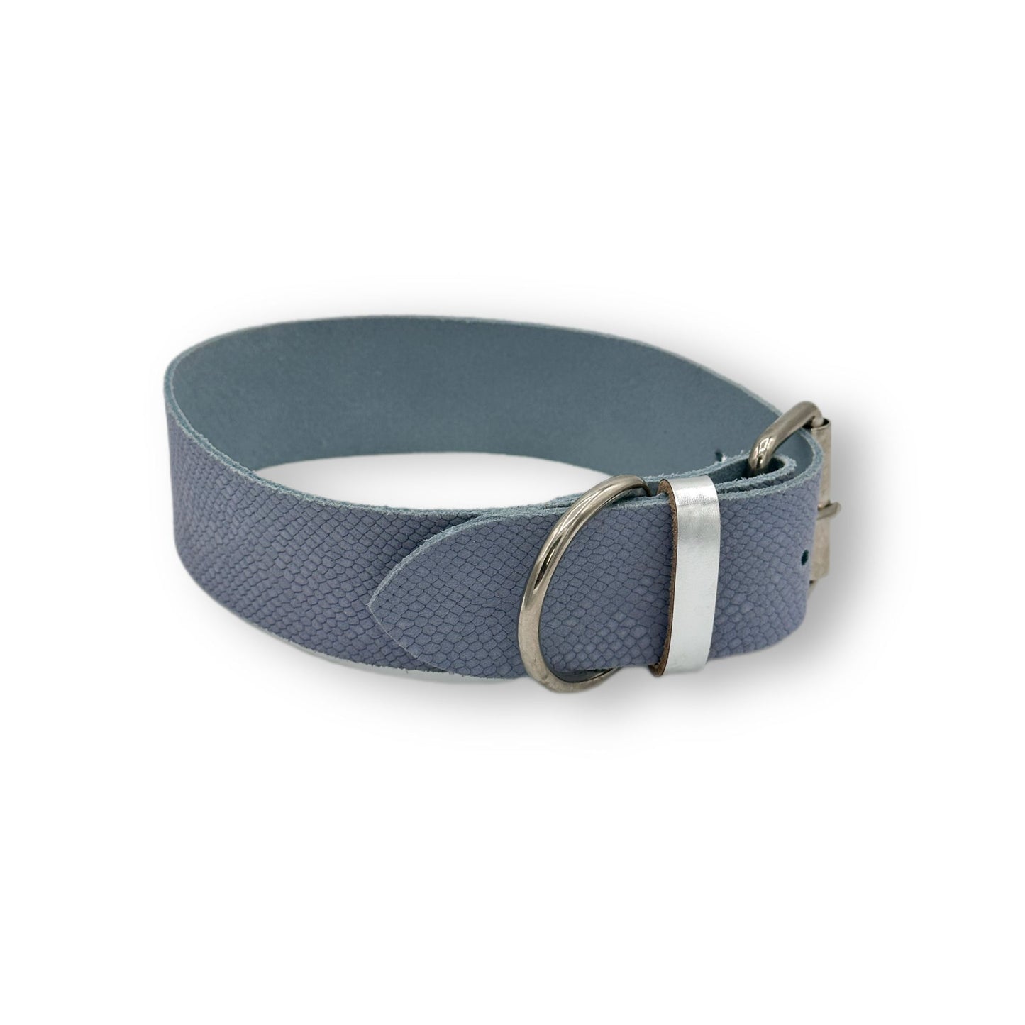 Veloursleder Halsband Light Blue