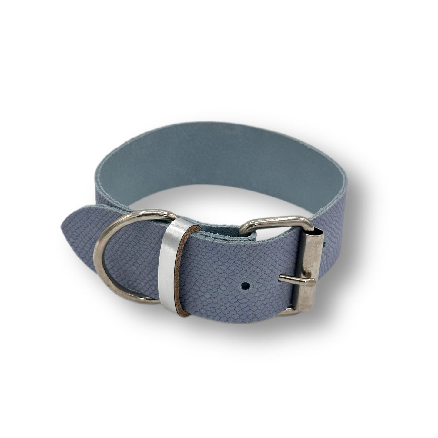 Veloursleder Halsband Light Blue