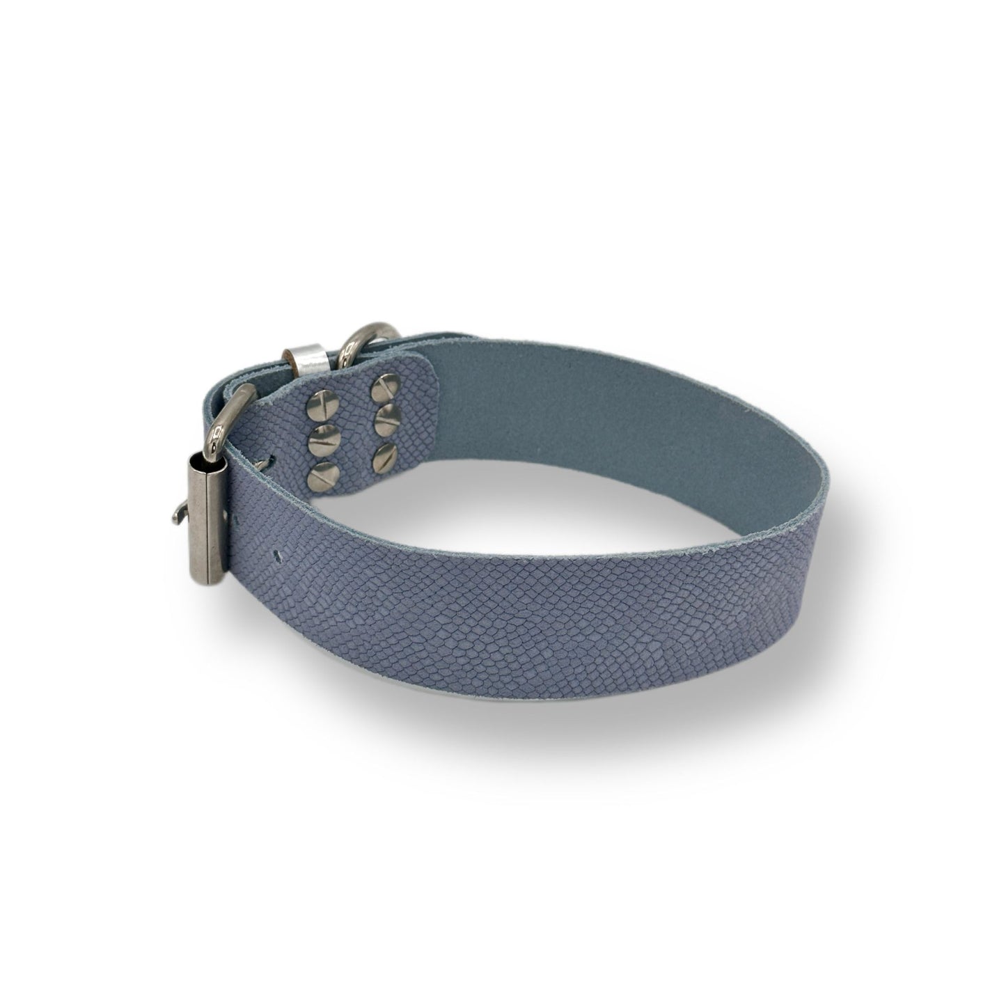 Veloursleder Halsband Light Blue