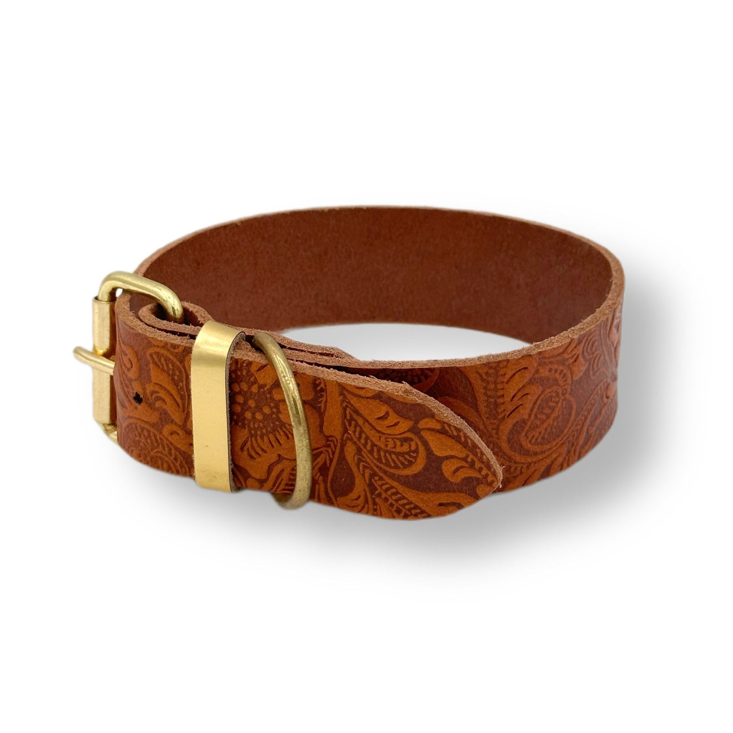 Leder Halsband Floral