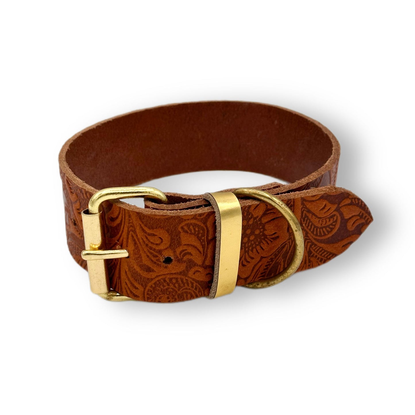 Leder Halsband Floral