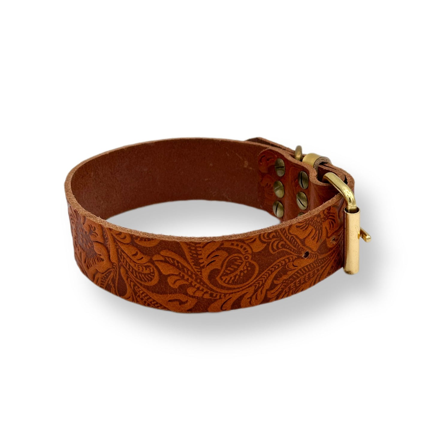 Leder Halsband Floral
