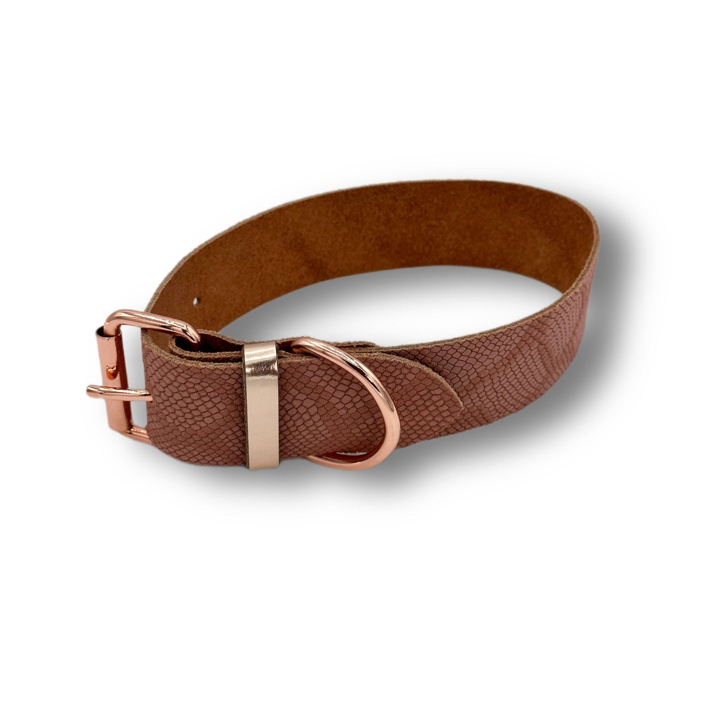 Veloursleder Halsband Rosé