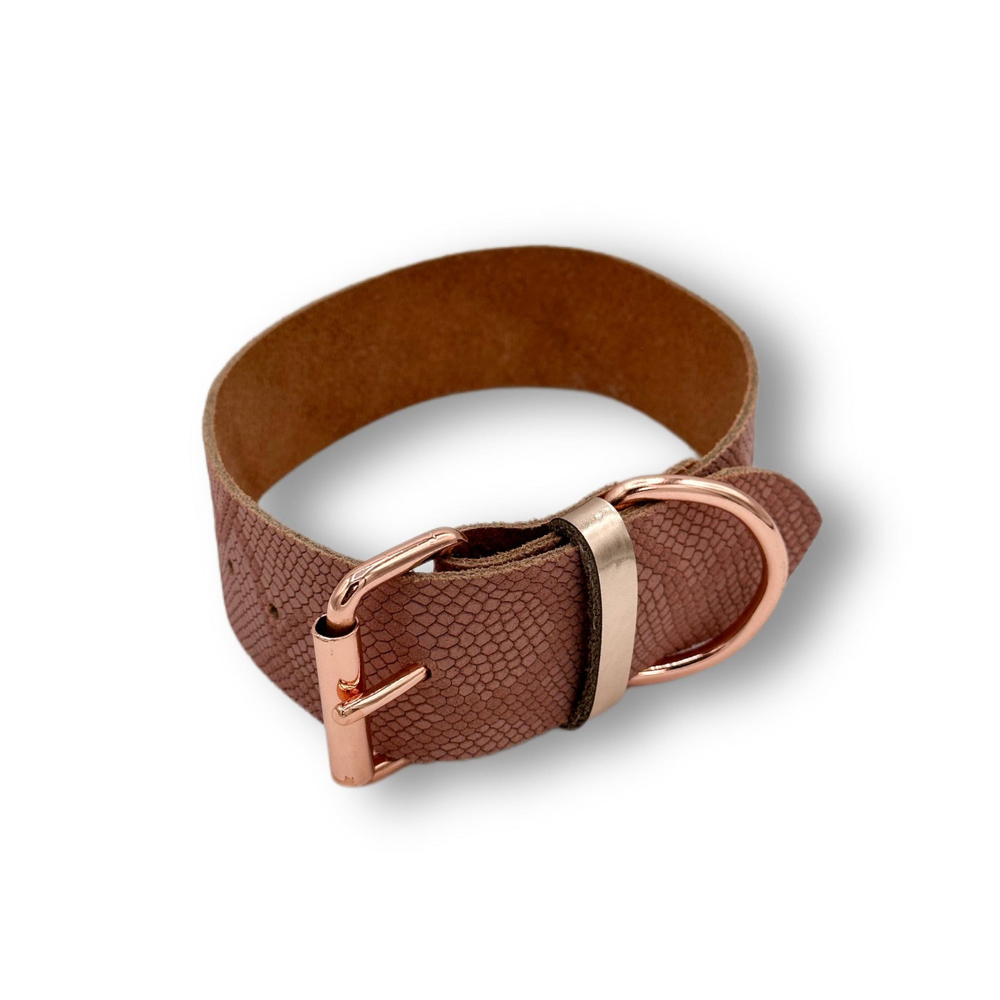 Veloursleder Halsband Rosé