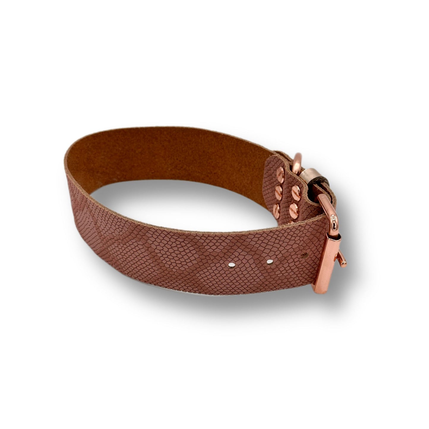 Veloursleder Halsband Rosé