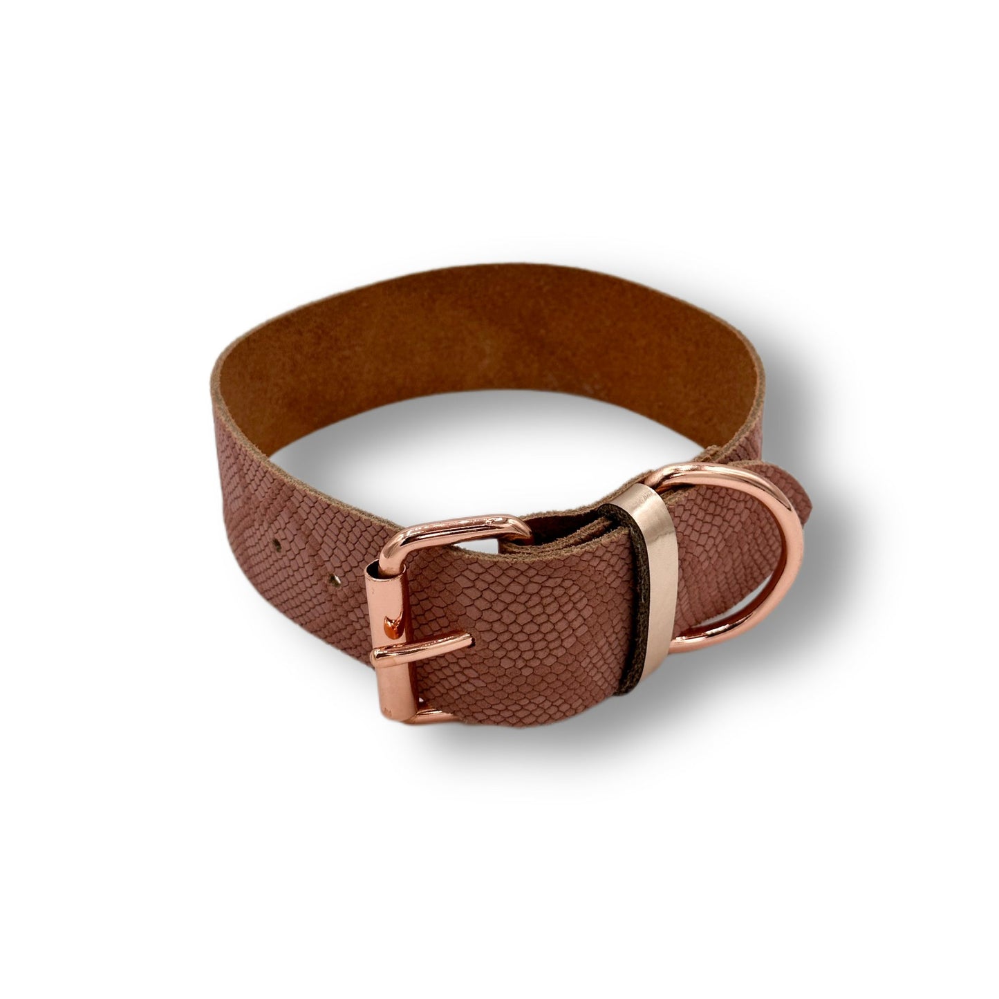Veloursleder Halsband Rosé