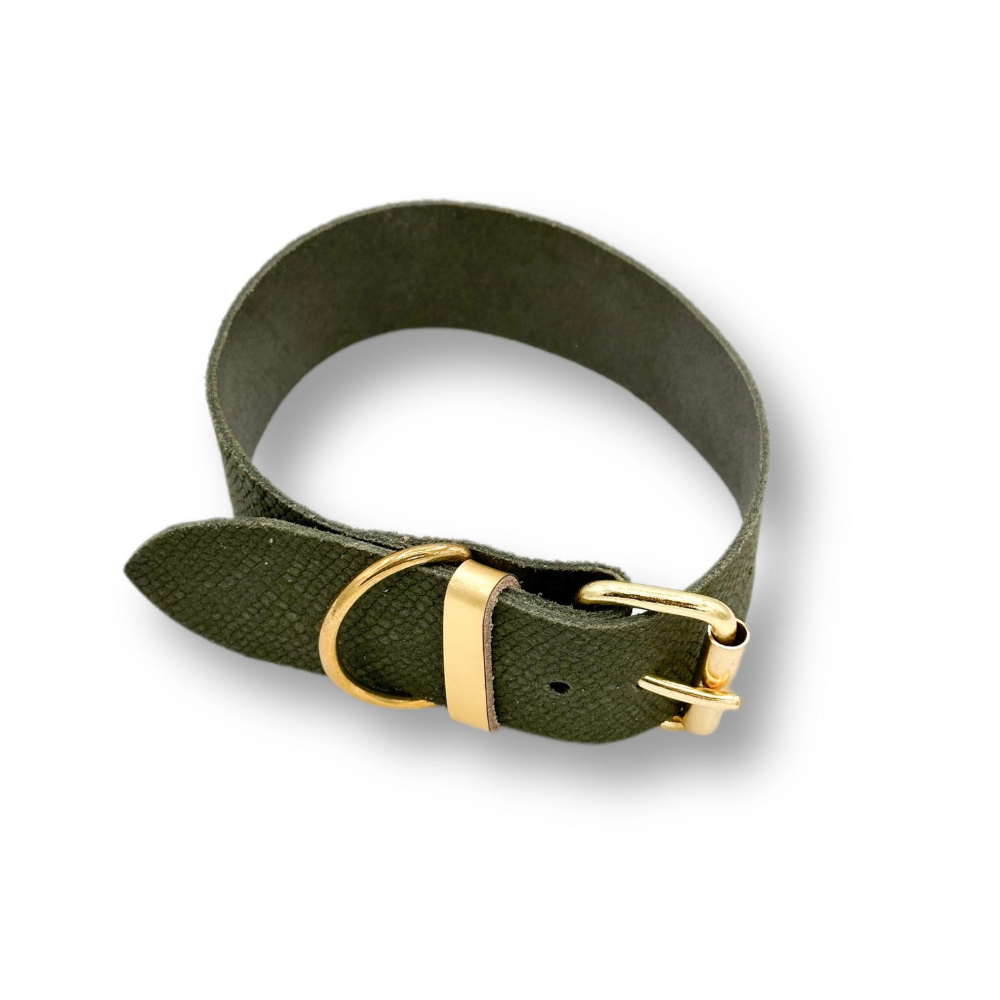 Veloursleder Halsband Green