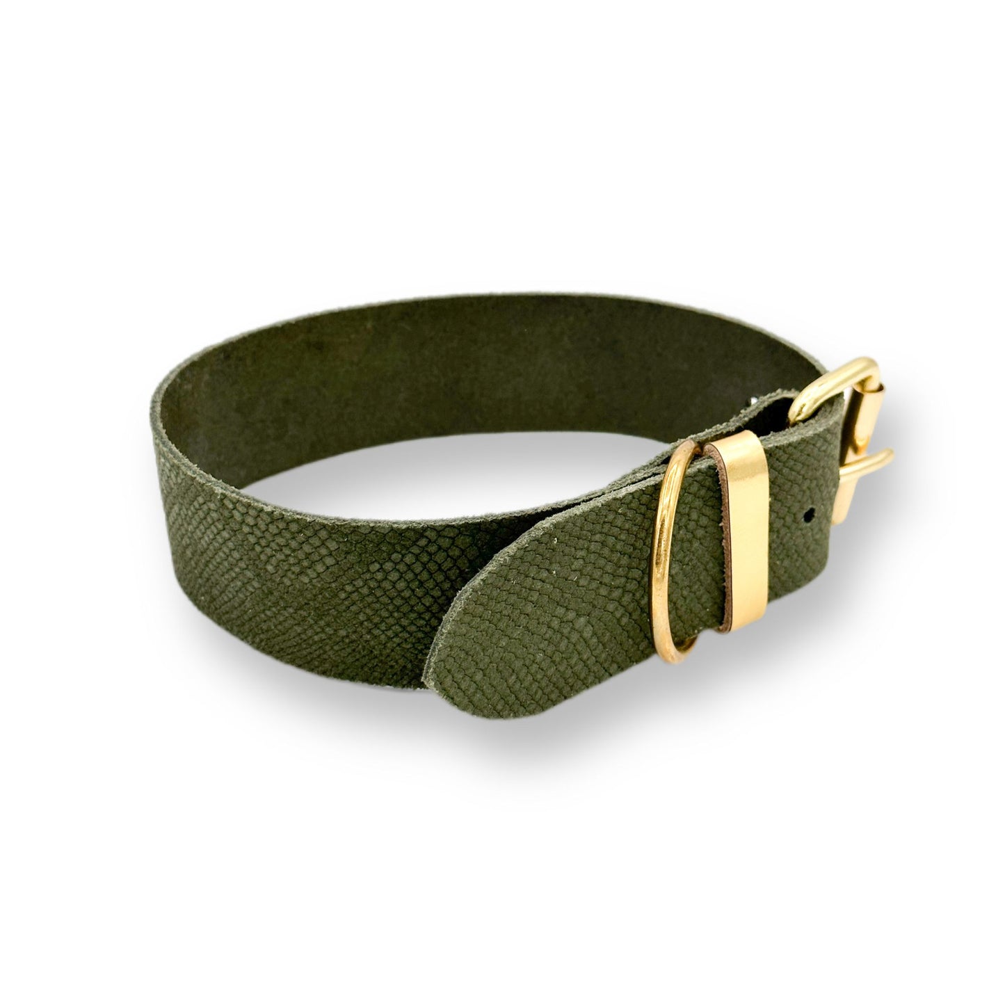 Veloursleder Halsband Green