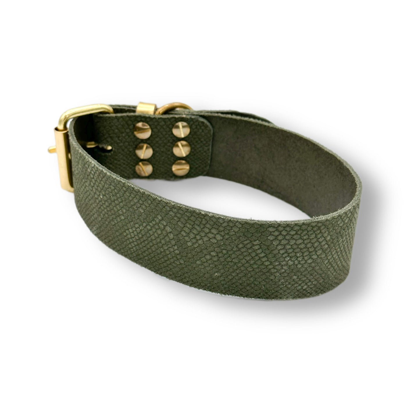 Veloursleder Halsband Green