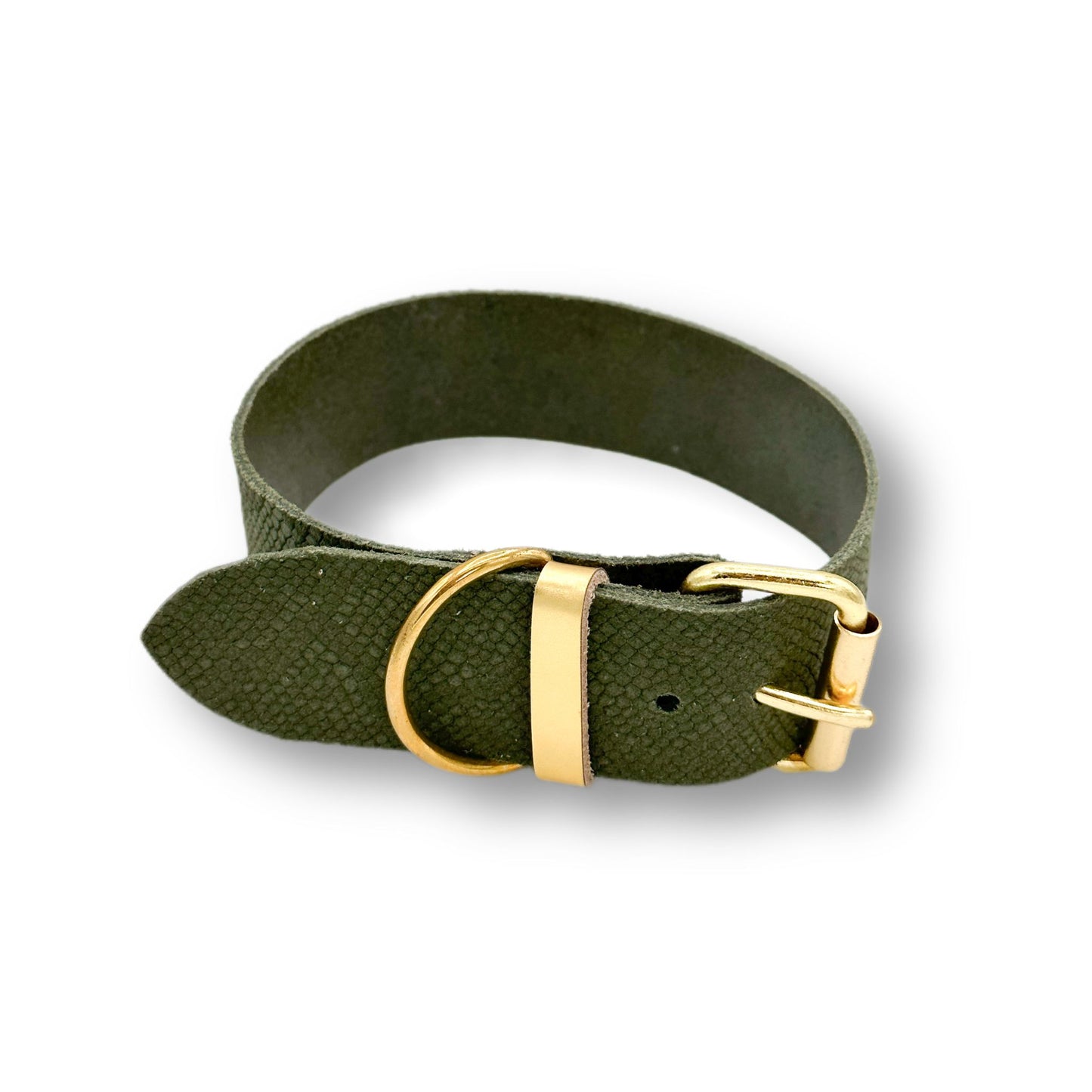 Veloursleder Halsband Green