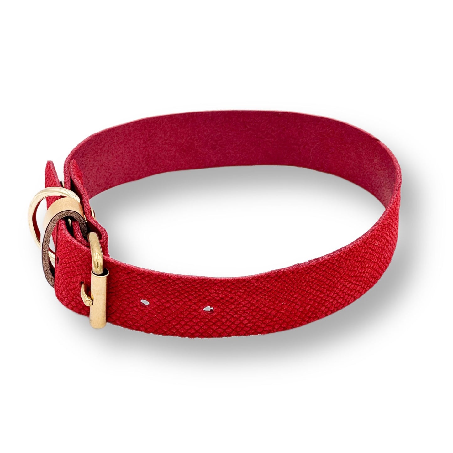 Veloursleder Halsband Red