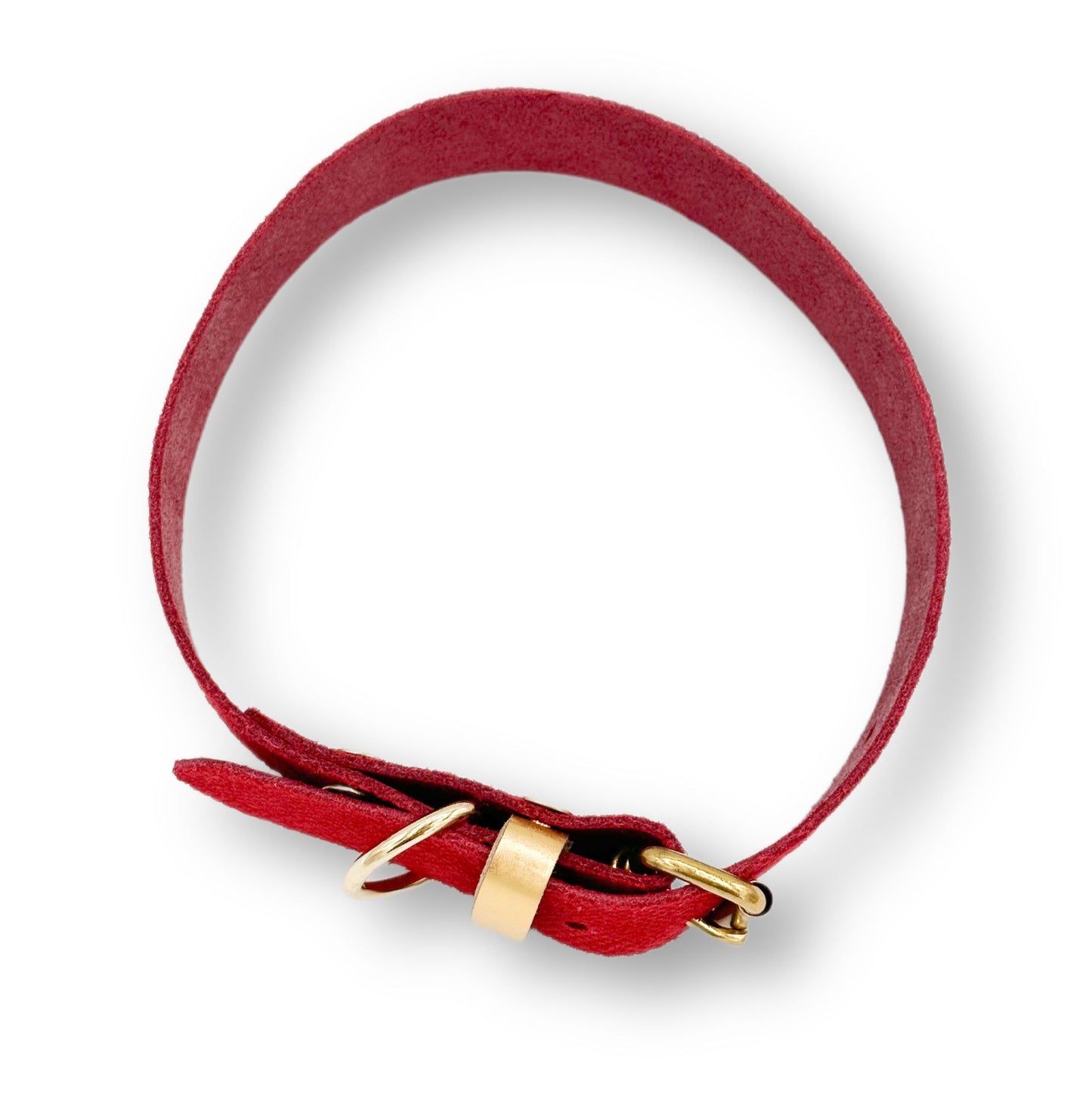 Veloursleder Halsband Red