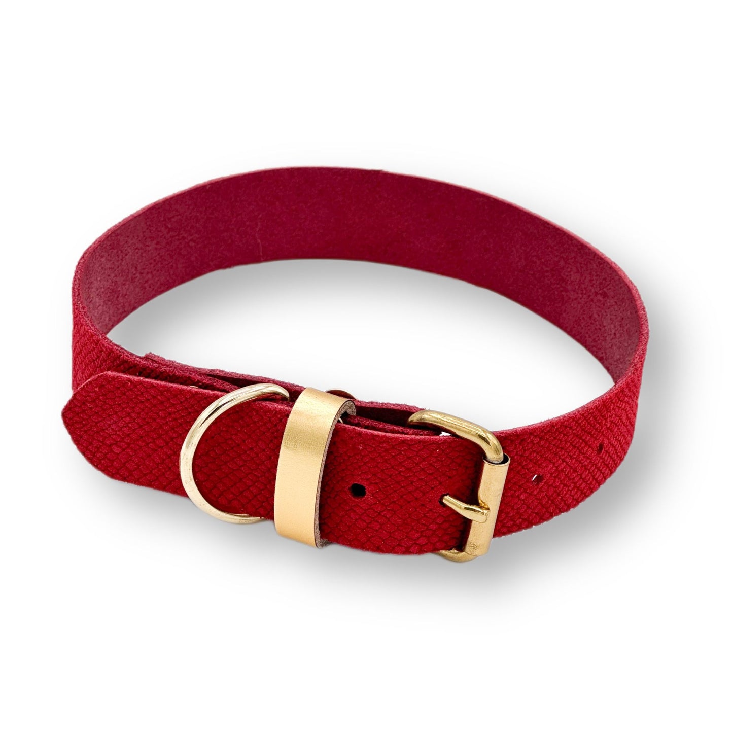 Veloursleder Halsband Red