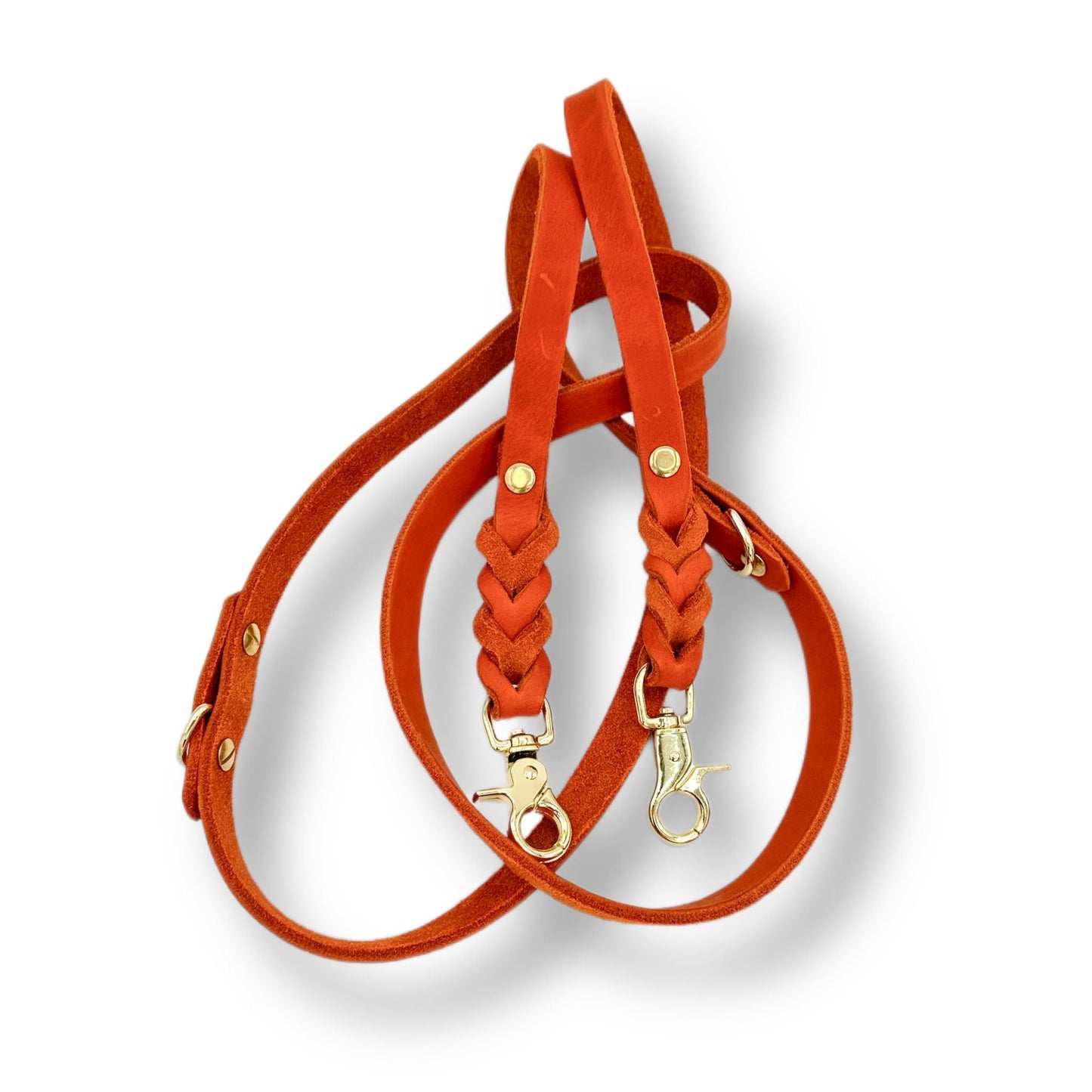 Leder Leine Orange