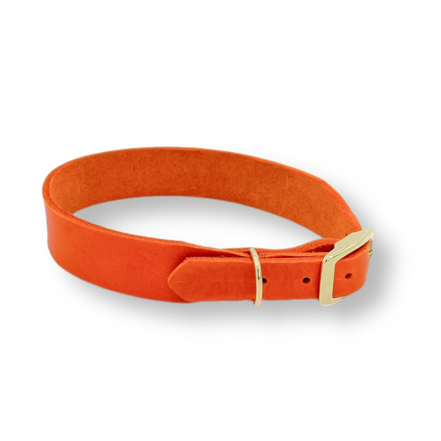Personalisierbares Leder Halsband Orange