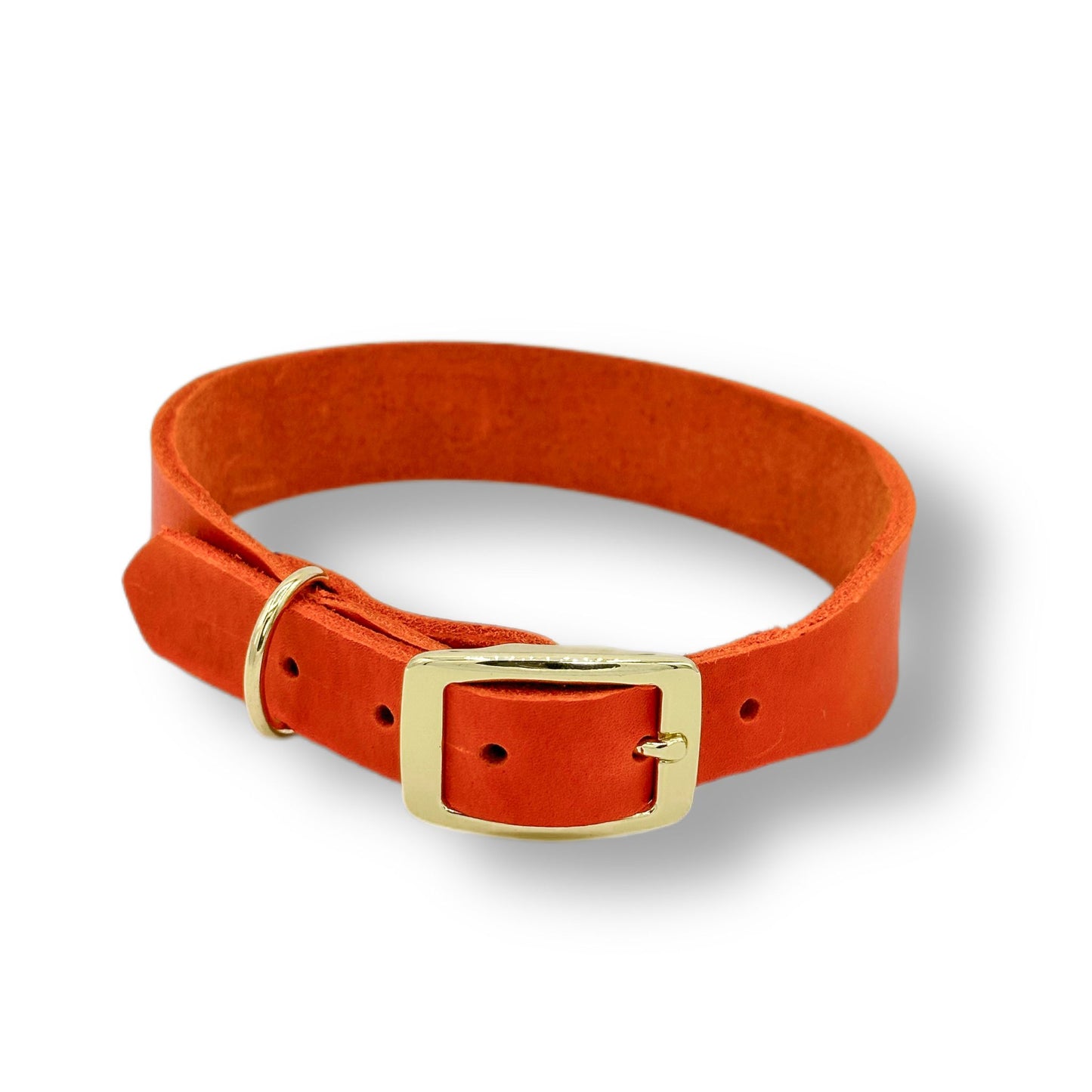 Personalisierbares Leder Halsband Orange