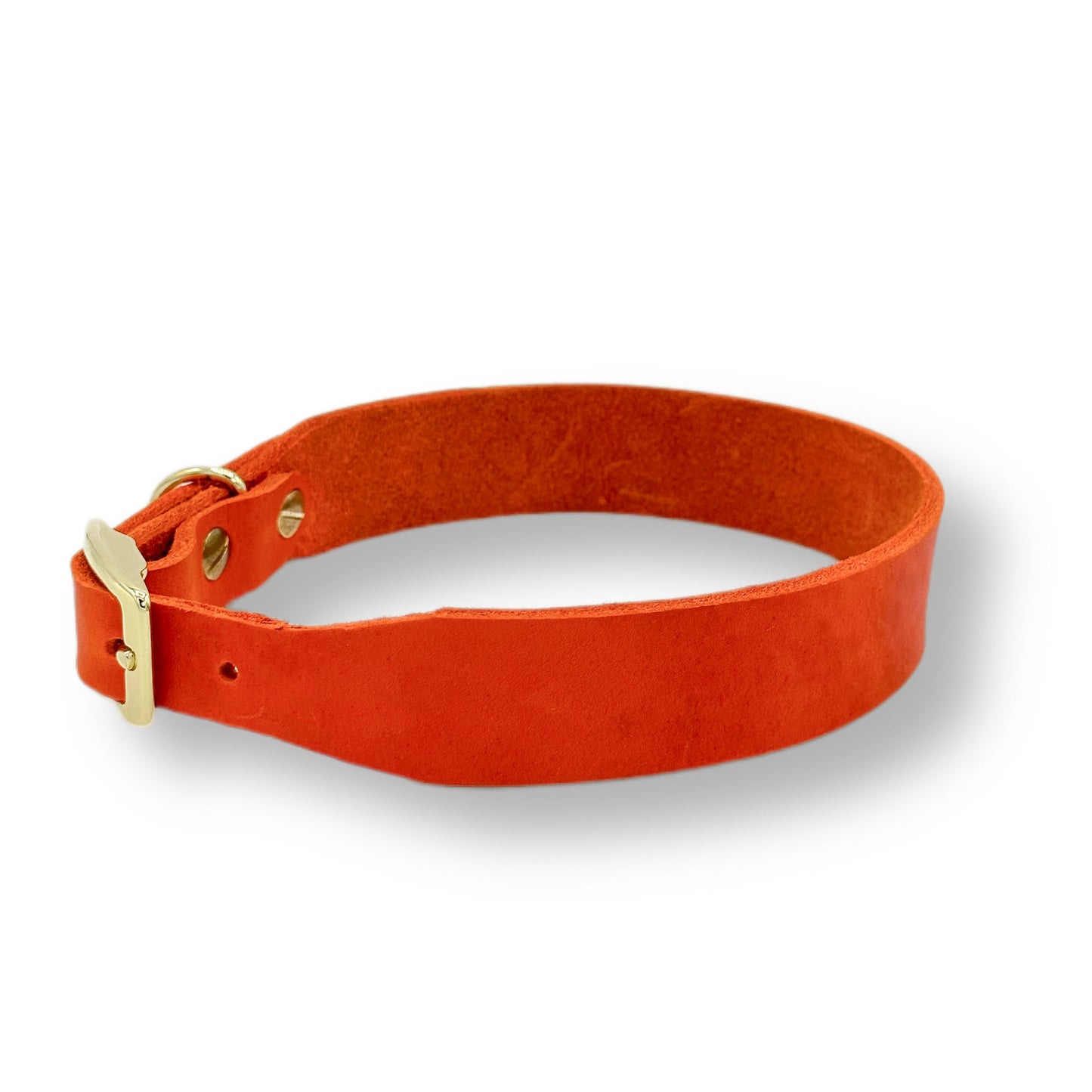 Personalisierbares Leder Halsband Orange