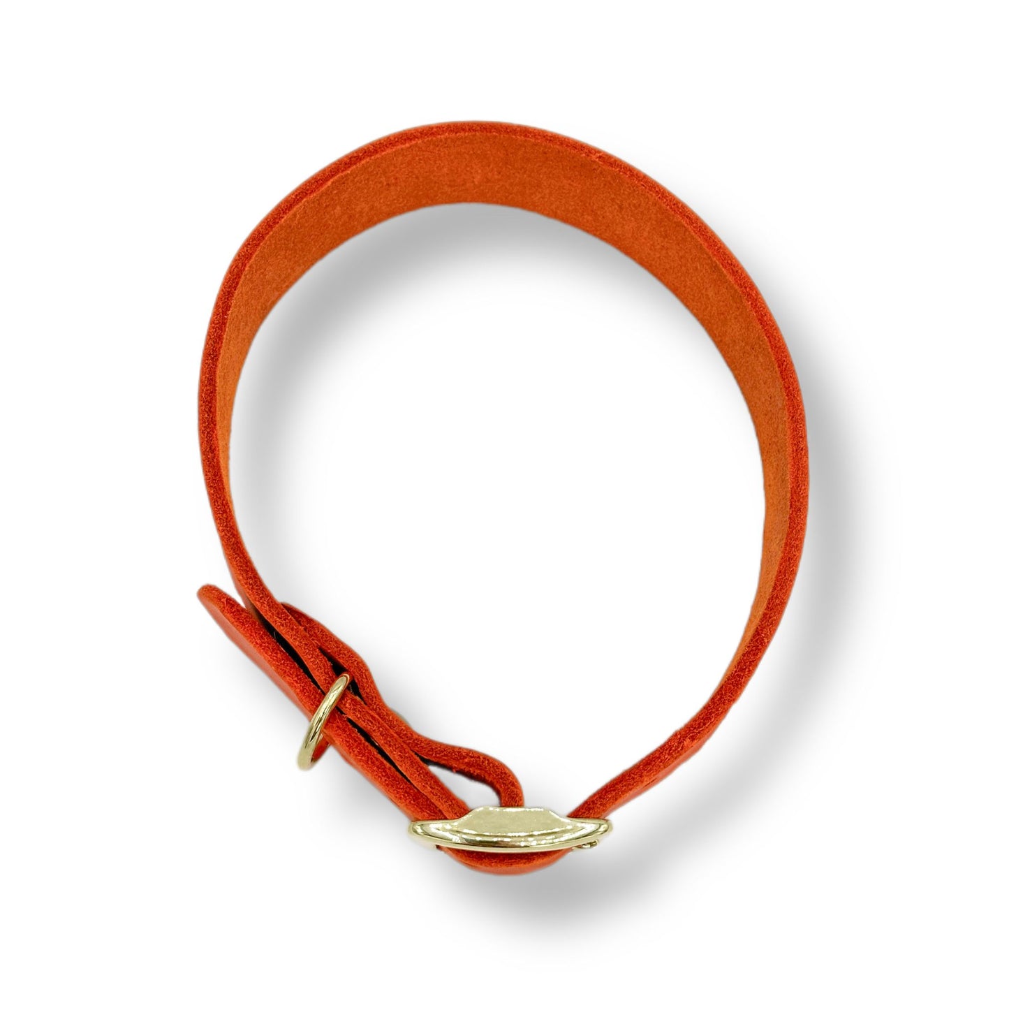 Personalisierbares Leder Halsband Orange