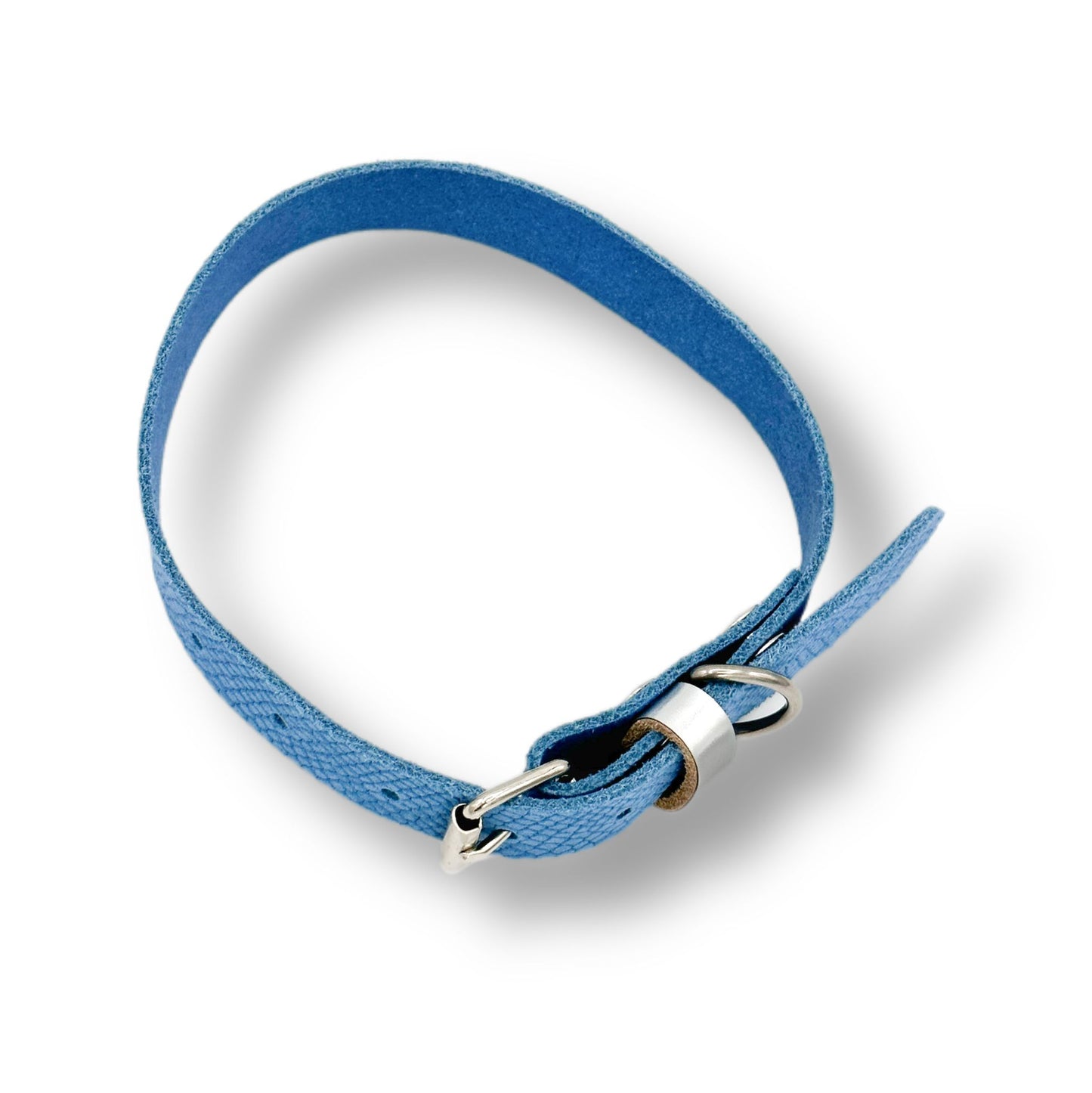 Veloursleder Halsband Blue