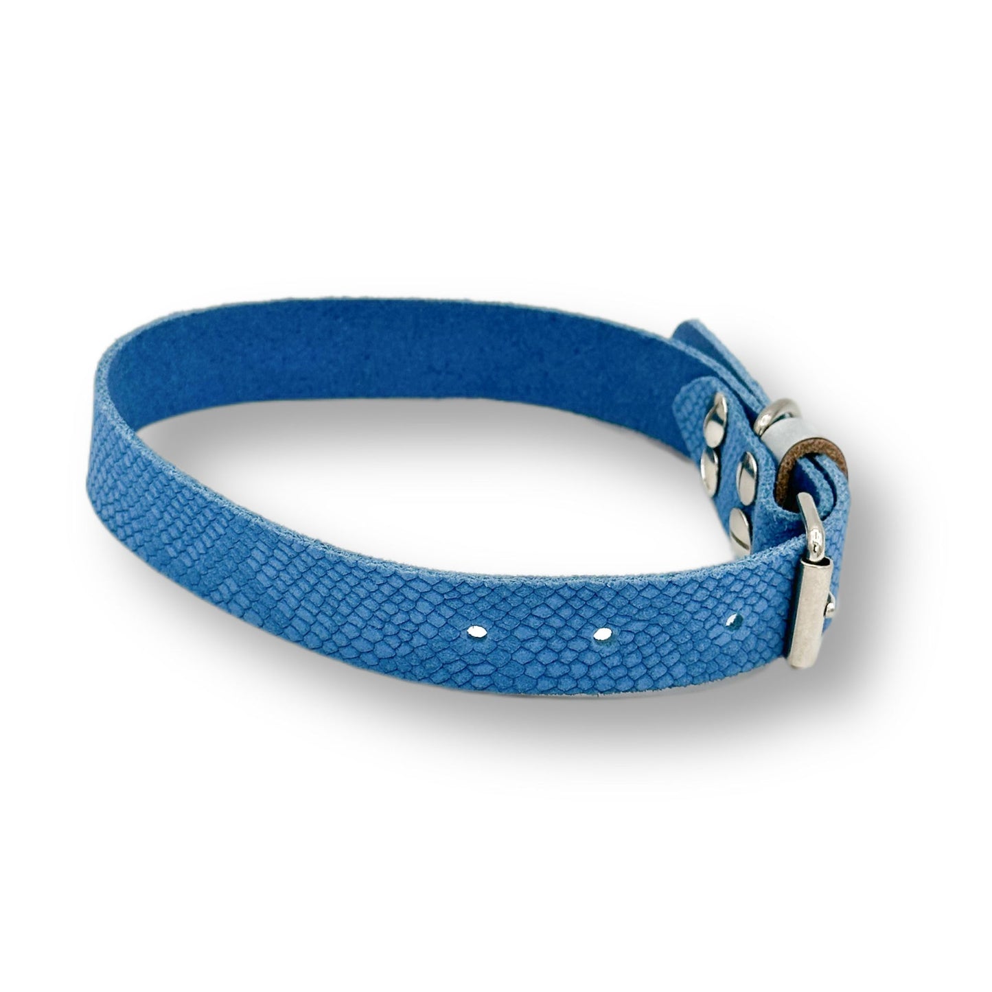 Veloursleder Halsband Blue