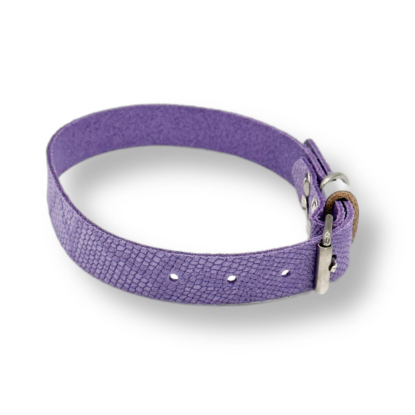 Veloursleder Halsband Purple