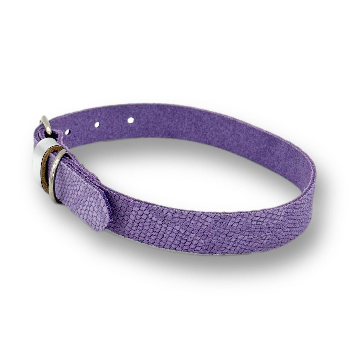 Veloursleder Halsband Purple