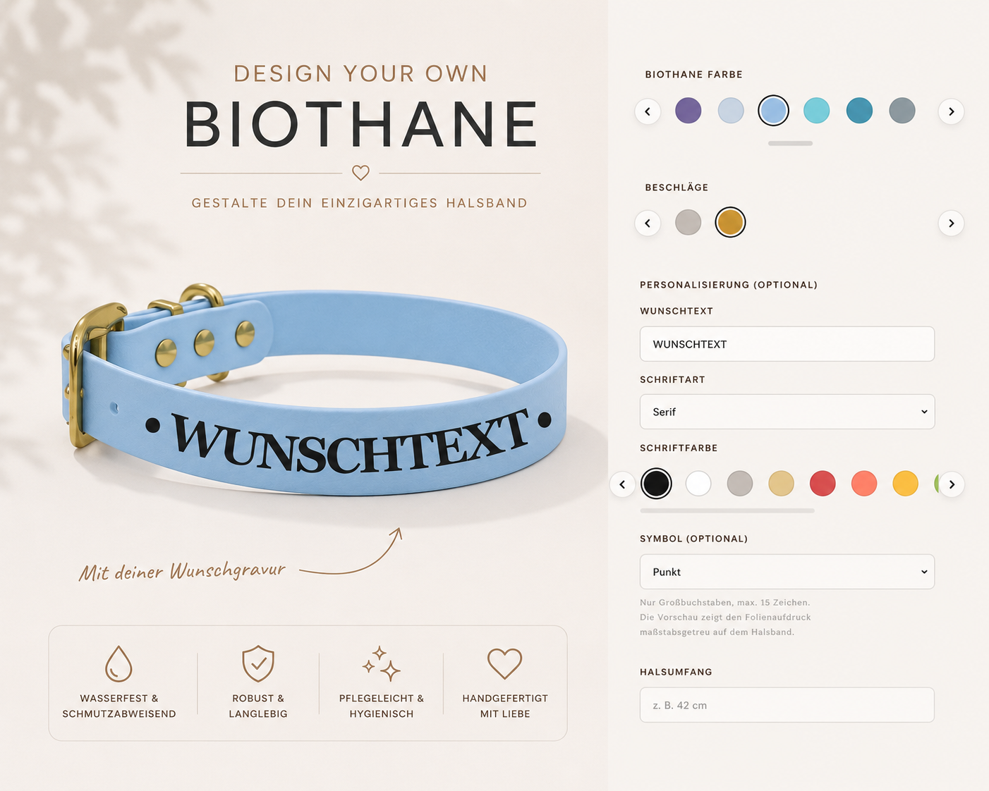 Biothane Halsband Konfigurator nach Maß
