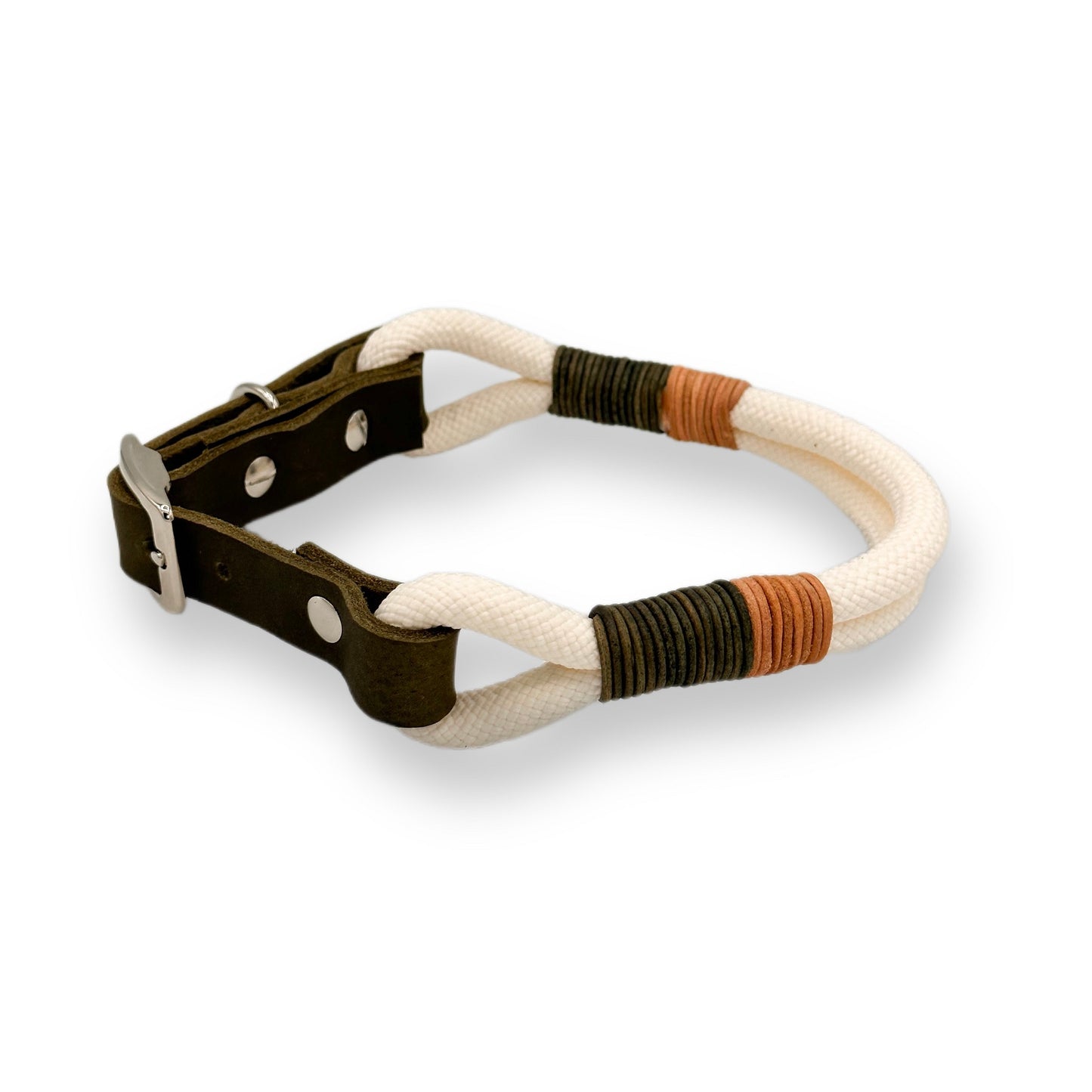 Personalisierbares Tau Halsband Cream ó Leaf