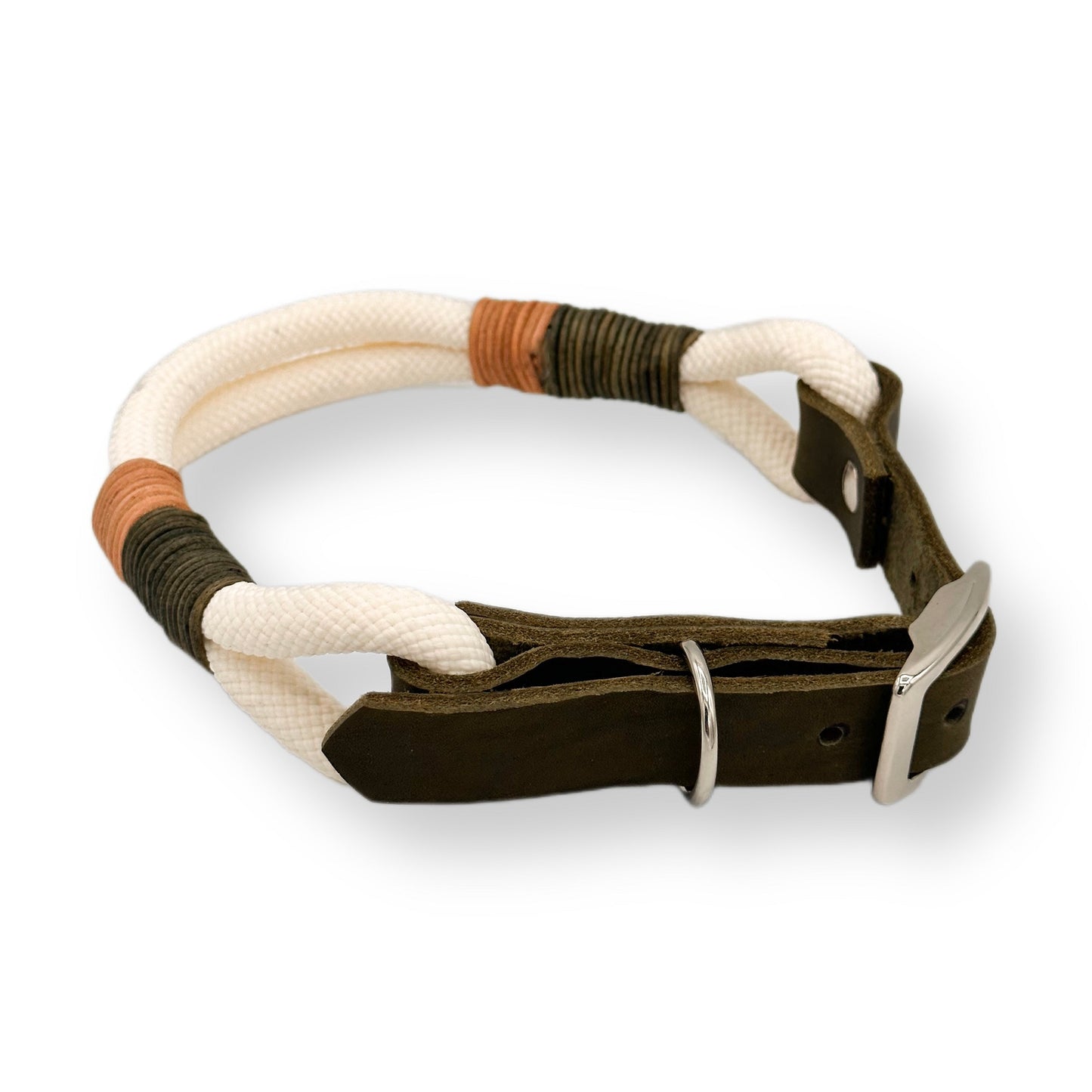 Personalisierbares Tau Halsband Cream ó Leaf