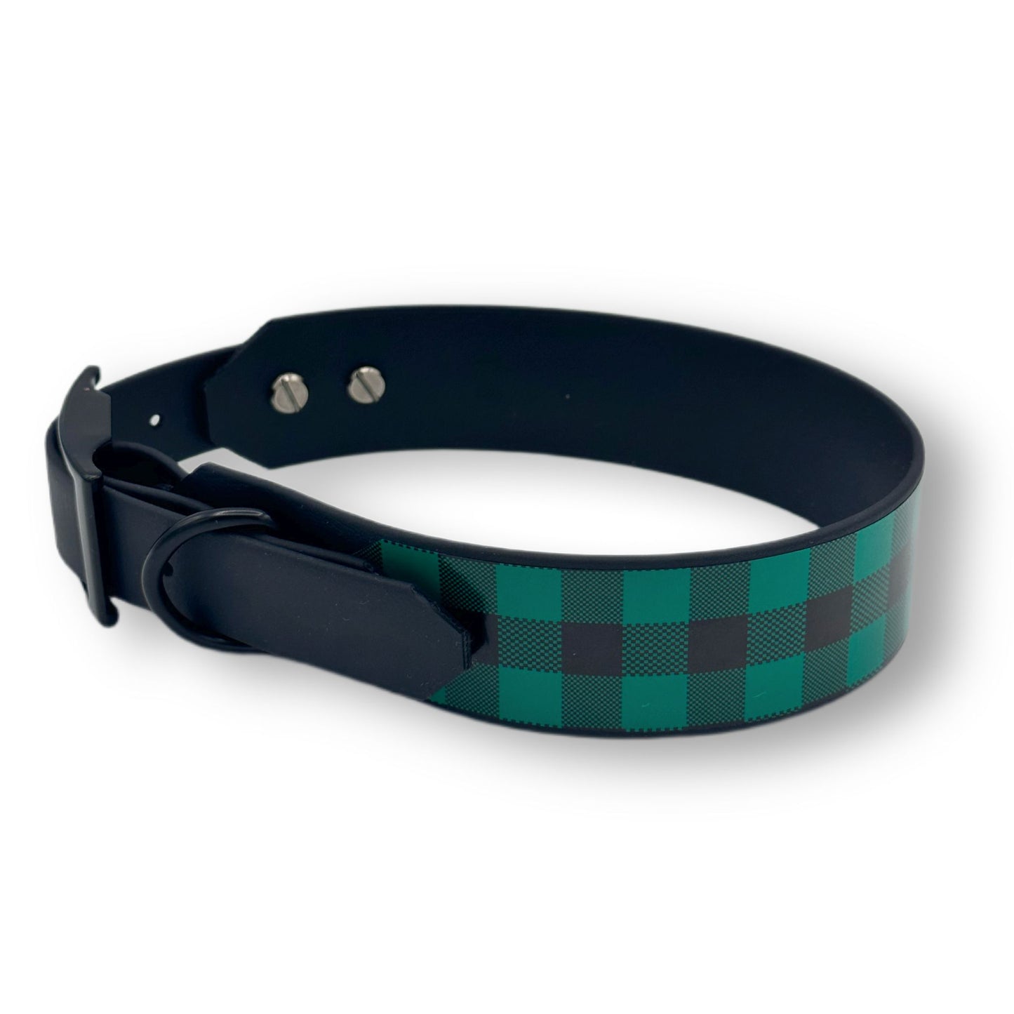 Biothane Halsband Karo Grün