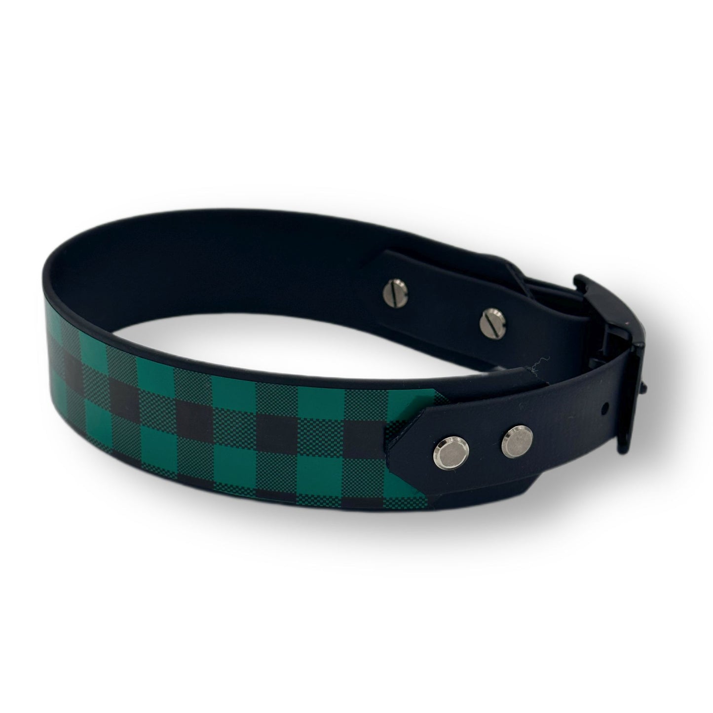 Biothane Halsband Karo Grün