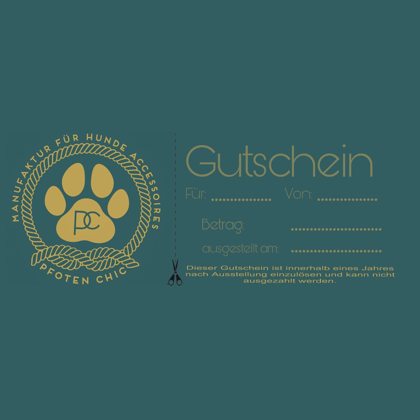 Pfoten Chic-Geschenkgutschein