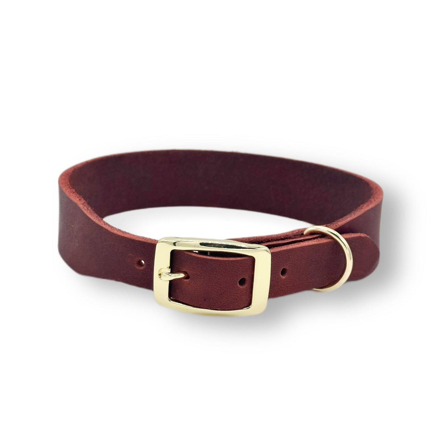 Personalisierbares Leder Halsband Rust