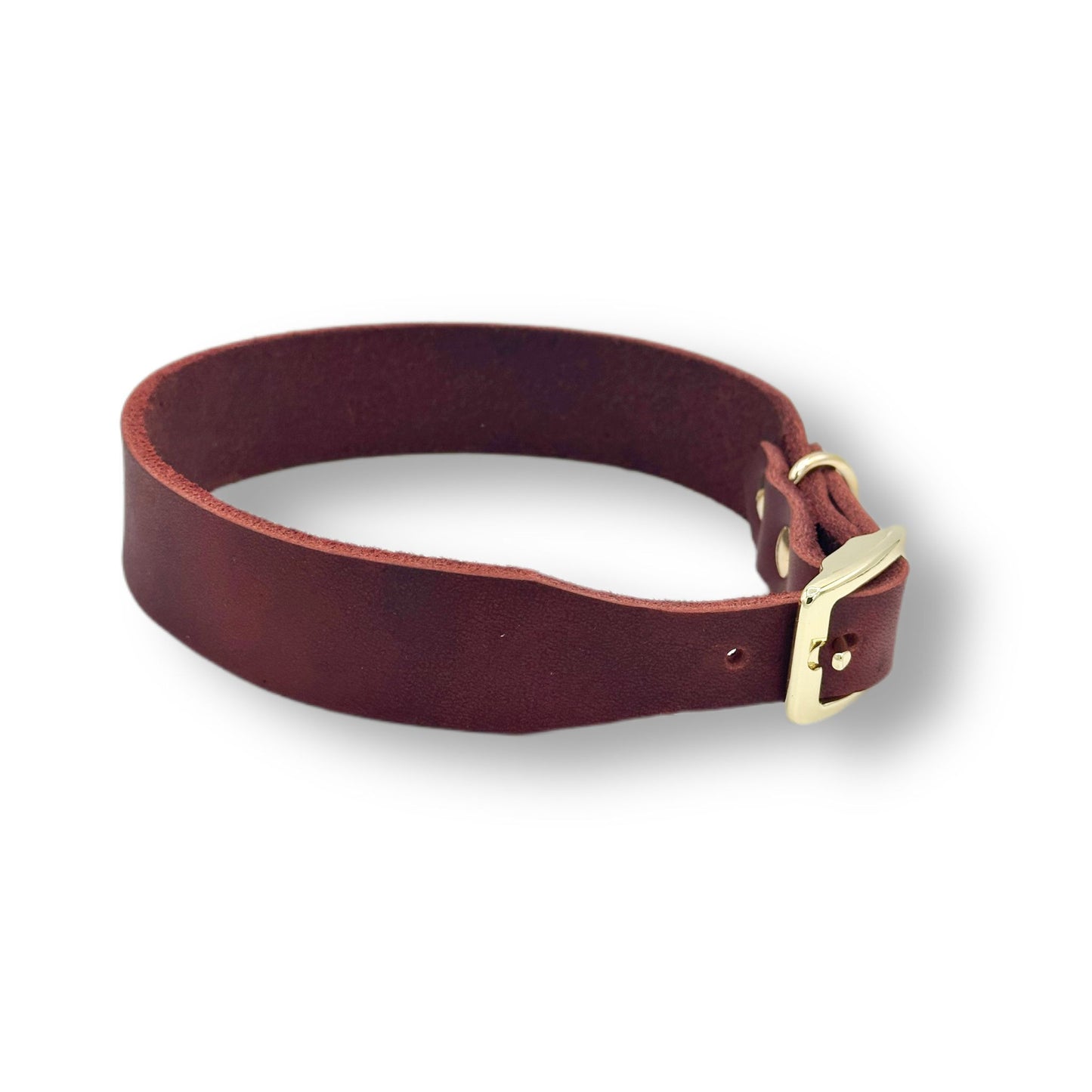 Personalisierbares Leder Halsband Rust