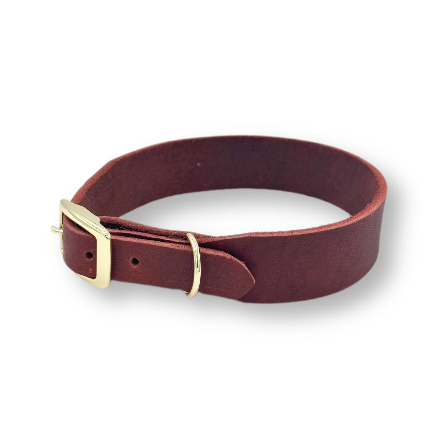 Personalisierbares Leder Halsband Rust
