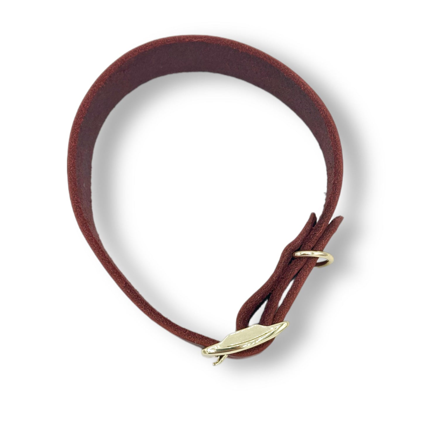 Personalisierbares Leder Halsband Rust