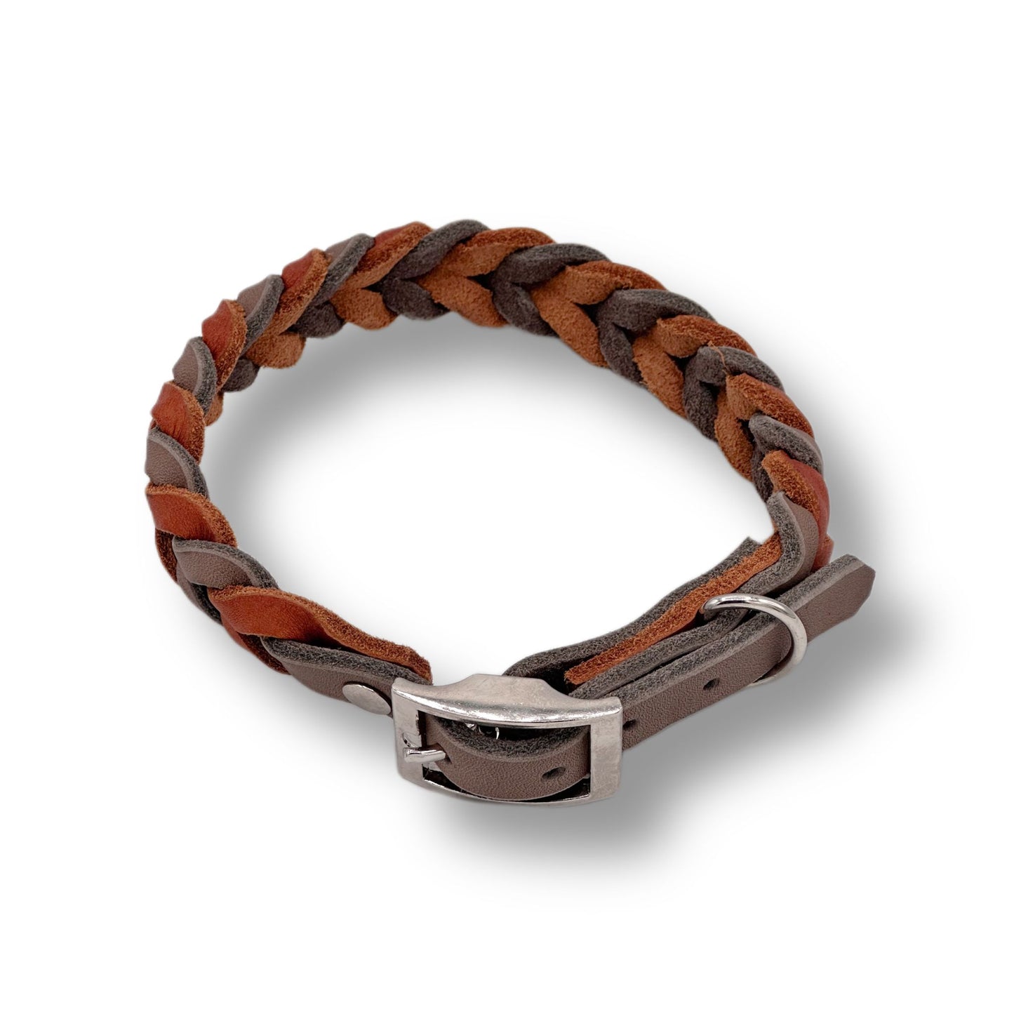 Leder Halsband Braided Cognac x Mud
