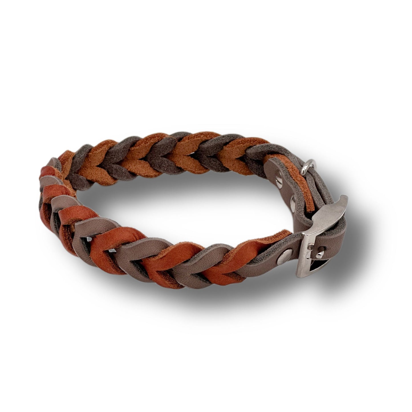 Leder Halsband Braided Cognac x Mud