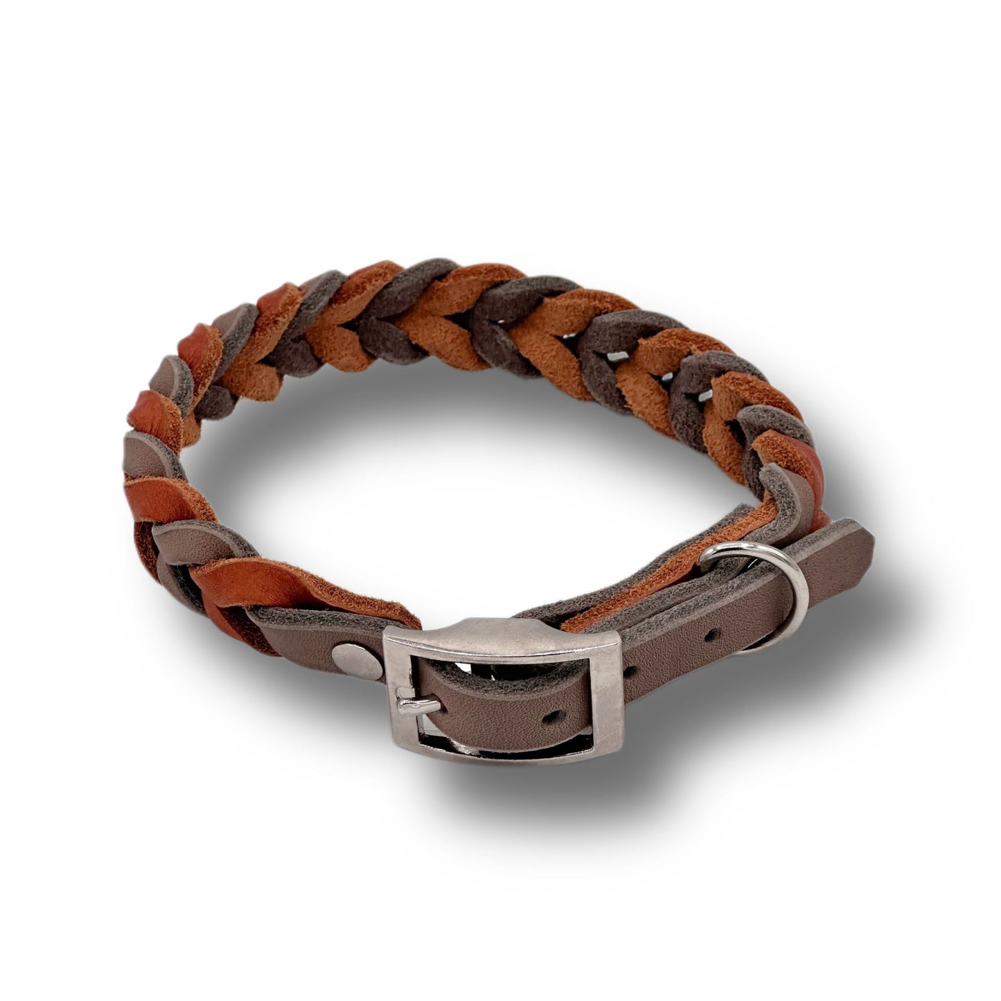 Leder Halsband Braided Cognac x Mud