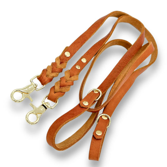 Leder Leine Cognac